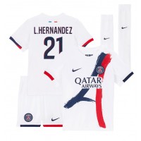 Koszulka piłkarska Paris Saint-Germain Lucas Hernandez #21 Strój wyjazdowy dla dzieci 2024-25 tanio Krótki Rękaw (+ Krótkie spodenki)